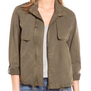 NWOT CASLON roll tab utility jacket cargo green